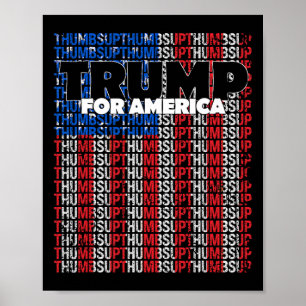 Thumbs Up For America Usa Flag Republican Trump Su Poster