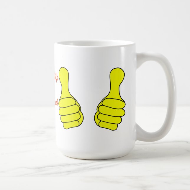 Thumbs Up For Coffee Break Mug Template (Right)
