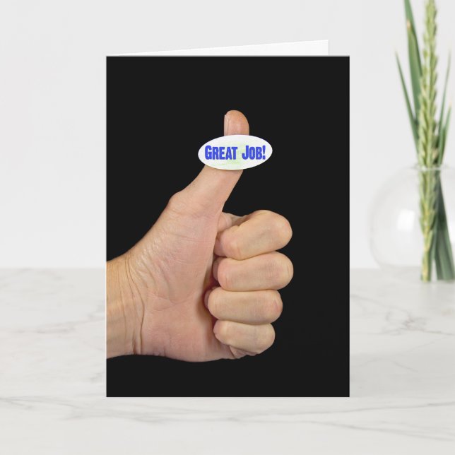 Thumbs Up for great job performance Thank You Card (Front)