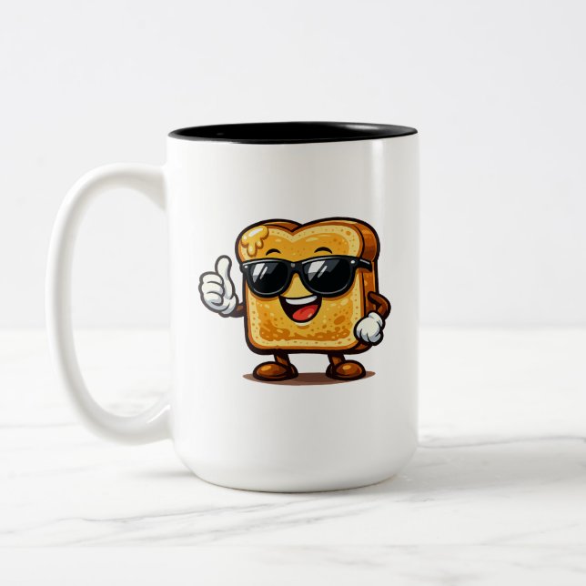 Thumbs Up French Toast Two-Tone Coffee Mug (Left)