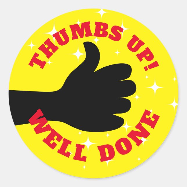 Thumbs up great job employee recognition stickers (Front)