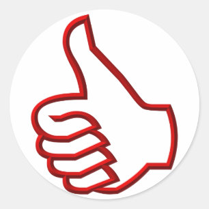 Thumbs Up hand Classic Round Sticker