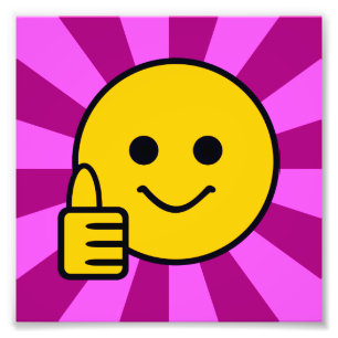 Thumbs Up Happy Yellow Face Photo Print