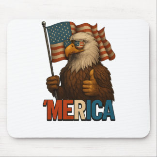 Thumbs Up Merica Eagle Funny and Patriotic Mouse Mat