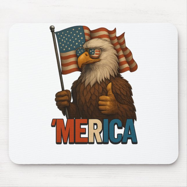 Thumbs Up Merica Eagle Funny and Patriotic Mouse Mat (Front)