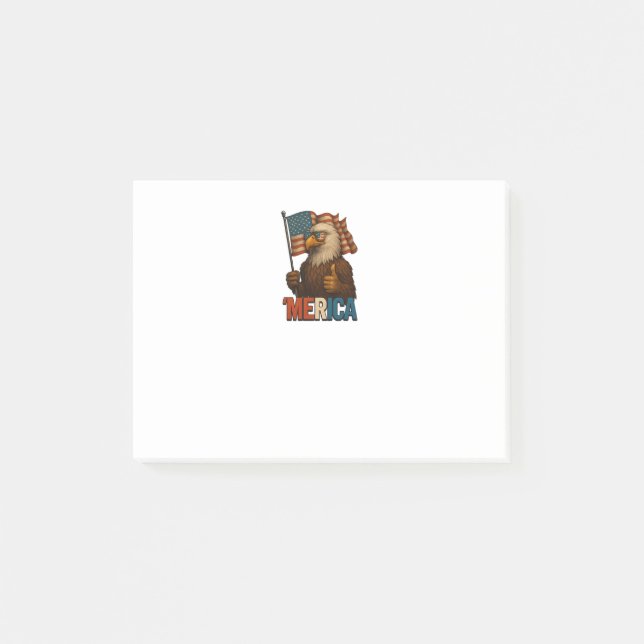 Thumbs Up Merica Eagle Funny and Patriotic Post-it Notes (Front)