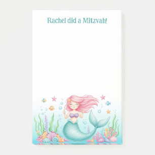 Thumbs up Mermaid Personalised Mitzvah Post-it Notes