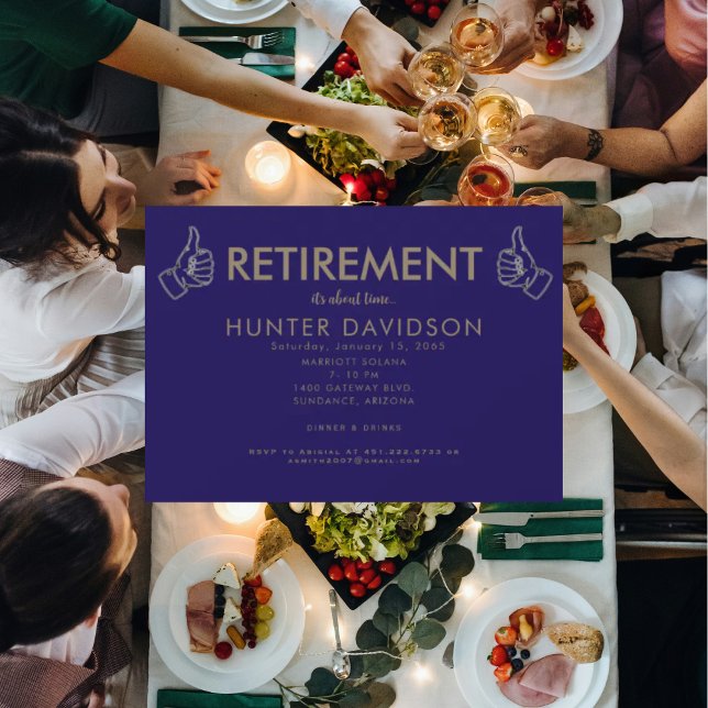 Thumbs Up Navy Retirement Party "It's About Time"  Invitation (Creator Uploaded)