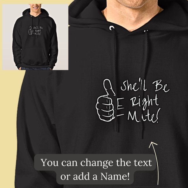 Thumbs Up She'll Be Right Mate on Black Hoodie (Creator Uploaded)