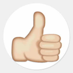 Thumbs Up Sign Emoji Classic Round Sticker