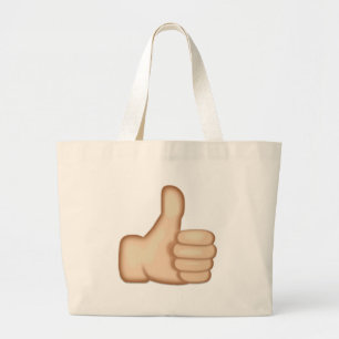 Thumbs Up Sign Emoji Large Tote Bag