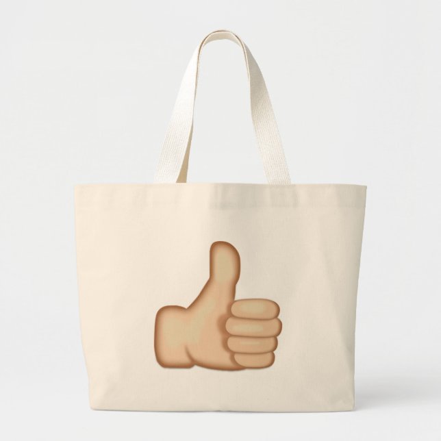Thumbs Up Sign Emoji Large Tote Bag (Front)