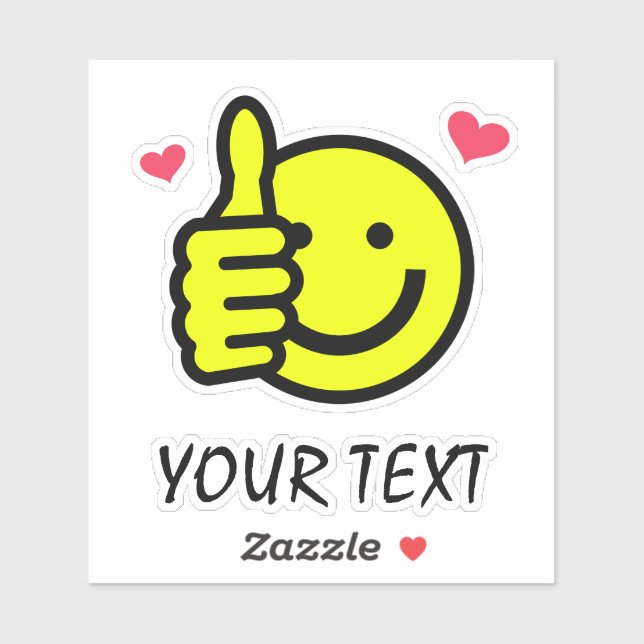 Thumbs Up Smile Face Custom Text  (Sheet)