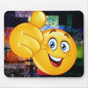 Thumbs Up Smiley Face Mouse Mat