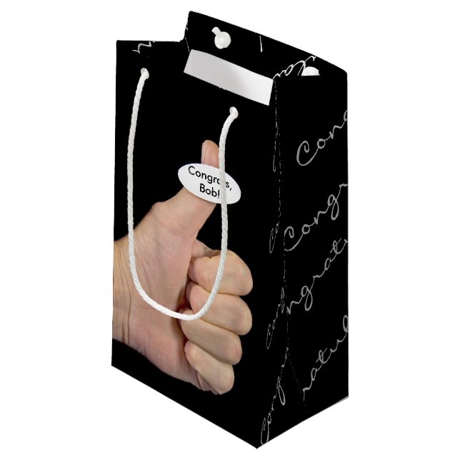 Thumbs Up Sticker on thumb Small Gift Bag (Front Angled)