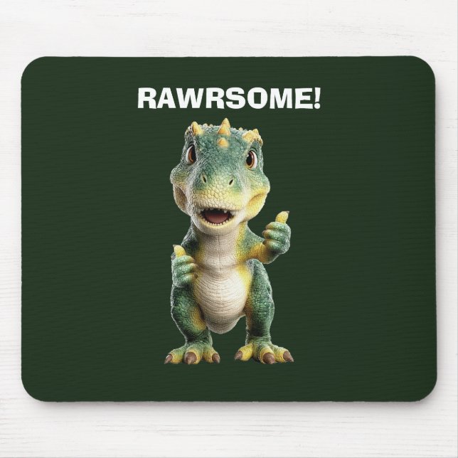 Thumbs Up T Rex Mouse Mat (Front)
