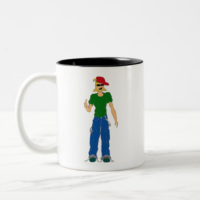 thumbs up Two-Tone coffee mug (Left)