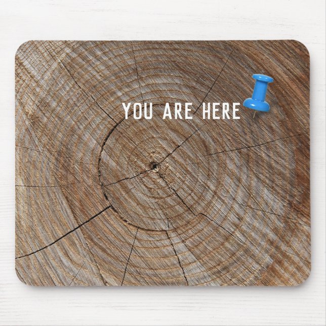 thumbtack on tree with rings mouse mat (Front)