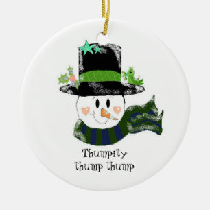 Thumpity Thump Thump  - Snowman Ceramic Tree Decoration