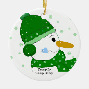 Thumpity Thump Thump  - Snowman Ceramic Tree Decoration