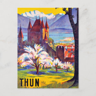 Thun, City, Castle and the Lake, Switzerland Postcard