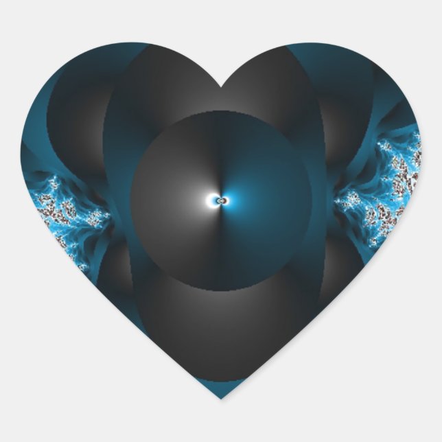 Thunder and Lightening Galaxies Heart Sticker (Front)