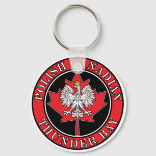 Thunder Bay Round Polish Canadian Leaf Key Ring