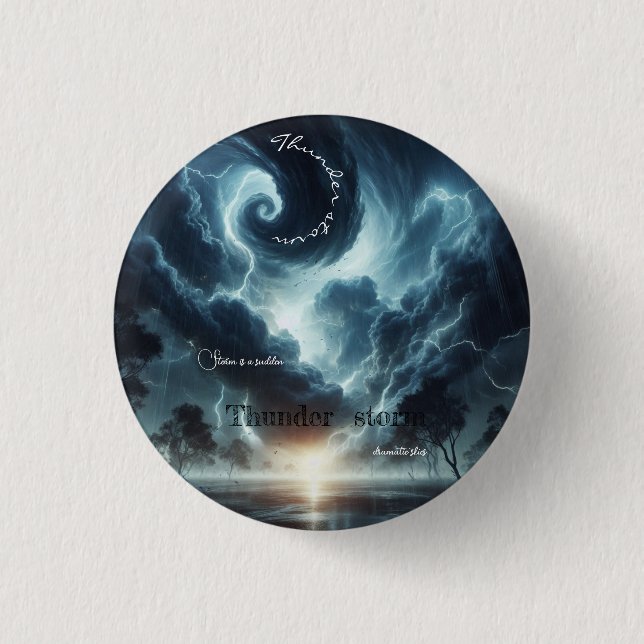 Thunder burst storm is a sudden 3 cm round badge (Front)