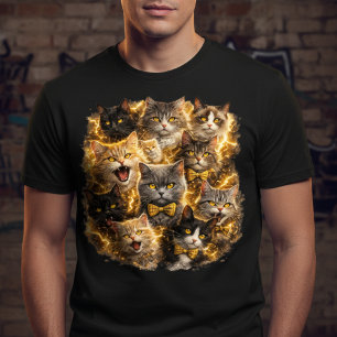 "Thunder Cats" Electric Feline Fury - Men's Black T-Shirt