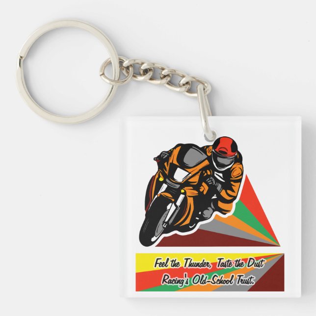 Thunder & Dust: Retro Racing Vibes Key Ring (Front)