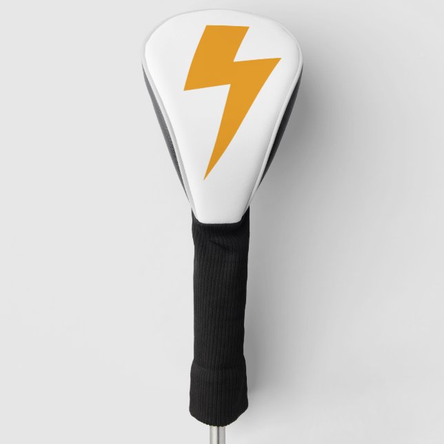 Thunder Energy Power Sign Yellow White Golf Head Cover (Front)