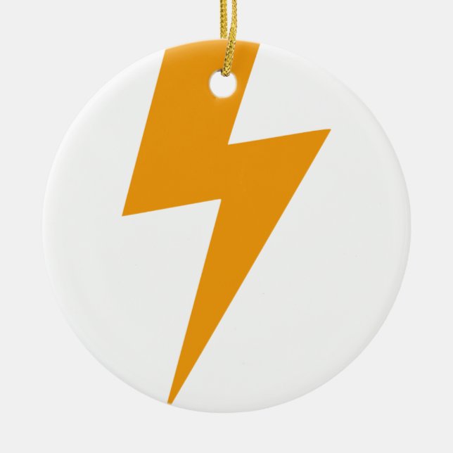 Thunder Energy Yellow Print Ceramic Tree Decoration (Front)