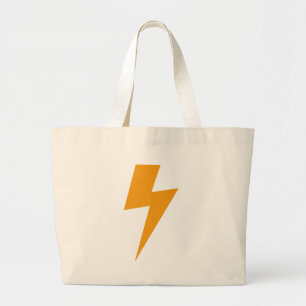 Thunder Energy Yellow Print Large Tote Bag