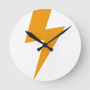 Thunder Energy Yellow Print Round Clock