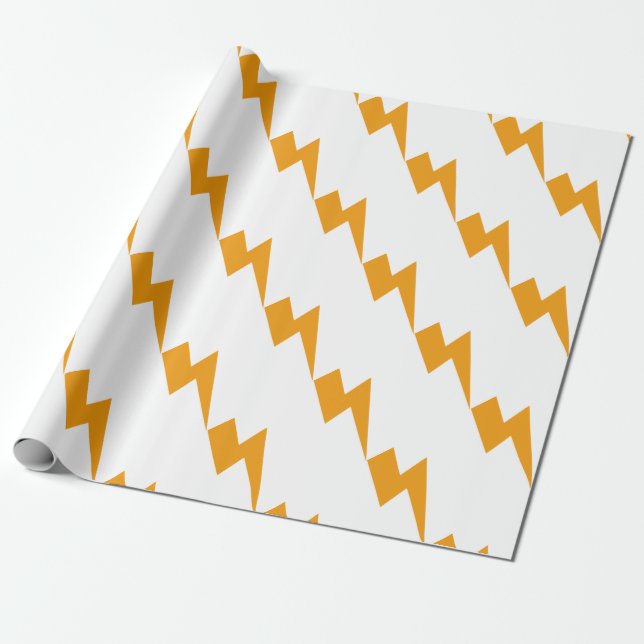 Thunder Energy Yellow Print Wrapping Paper (Unrolled)
