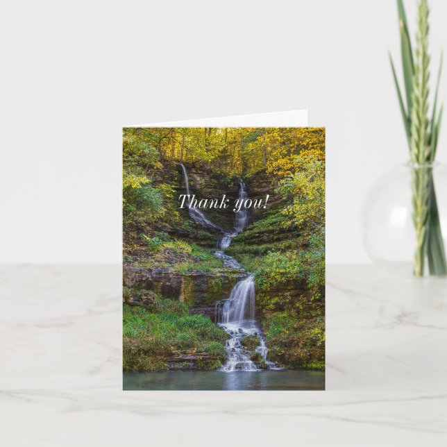 Thunder Falls Painterly Thank You Card (Front)