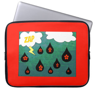 Thunder Flowers Fun Comic Book Pop Art Laptop Sleeve
