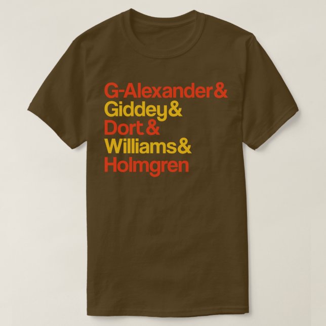Thunder Storm OKC Starting Five Tribute Tee (Design Front)