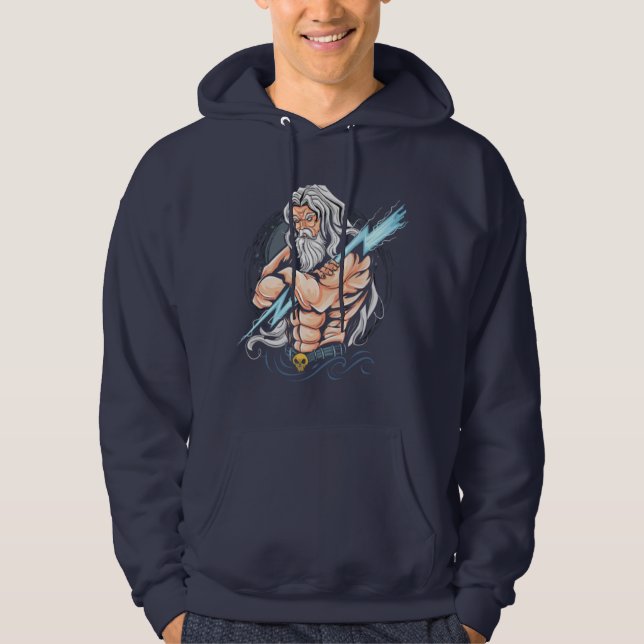 Thunder zeus god artwork design hoodie (Front)