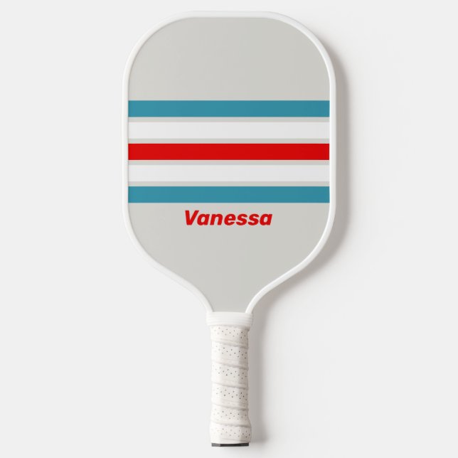 Thunderbird Across Striping with Name Pickleball Paddle (Front)