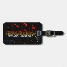 Thunderbird Golf Bag Tag – Black Splatter Edition