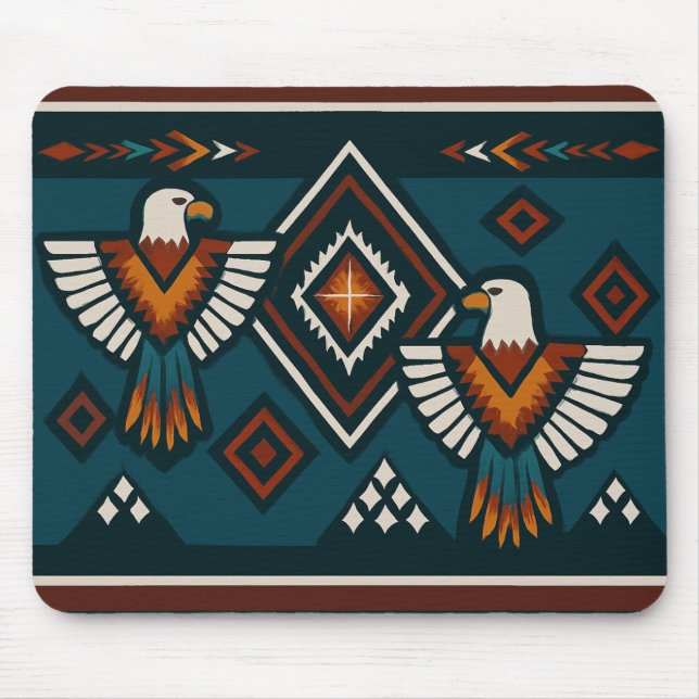 Thunderbird Spirit Tribal Pattern Mouse Pad  (Front)