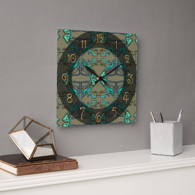 Thunderbird Square Wall Clock (Office)