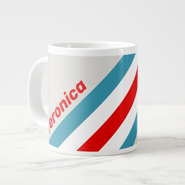 Thunderbird Stripes with Name Large Coffee Mug (Front Left)