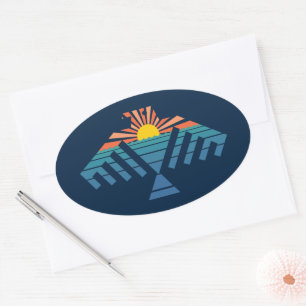 thunderbird sunset oval sticker