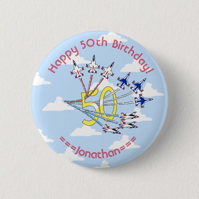 Thunderbirds 50th Blue Sky Birthday Badge (Front)