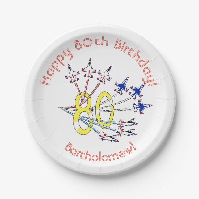 Thunderbirds 80th Birthday Paper Plate (Front)