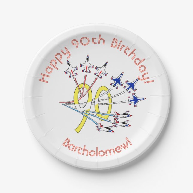 Thunderbirds 90th Birthday Paper Plate (Front)