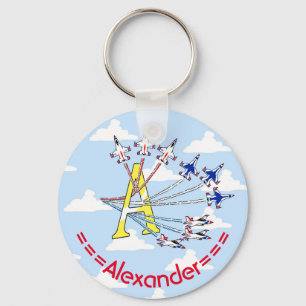 Thunderbirds Blue Sky letter A - Initial Key Ring