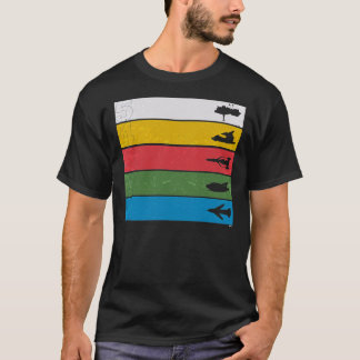 Thunderbirds Classic - Birds Silhouettes on Stripe T-Shirt
